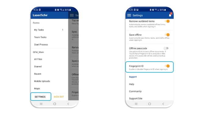 Settings for Android